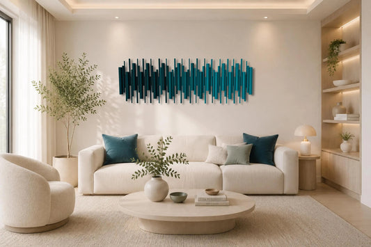 Handmade 3D Wood Wall Sculpture - Colour Pulse