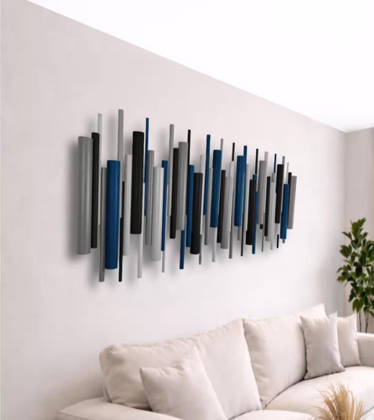 Harbour – Blue Black Grey Wood Wall Art | Handmade 3D Wall Sculpture