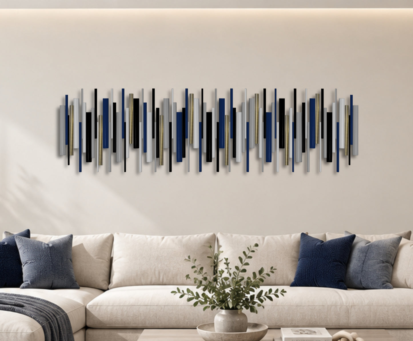 Harbour – Blue Black Grey Wood Wall Art | Handmade 3D Wall Sculpture
