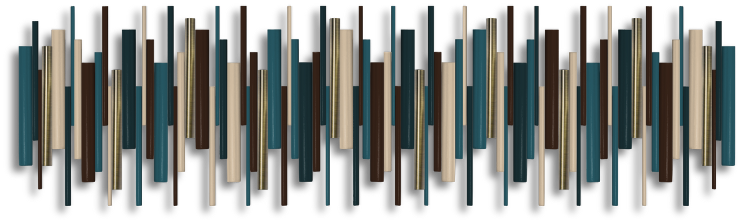 Lagoon – Beige, Petrol, Teal & Brown Wood Wall Art | Handmade 3D Wall Sculpture
