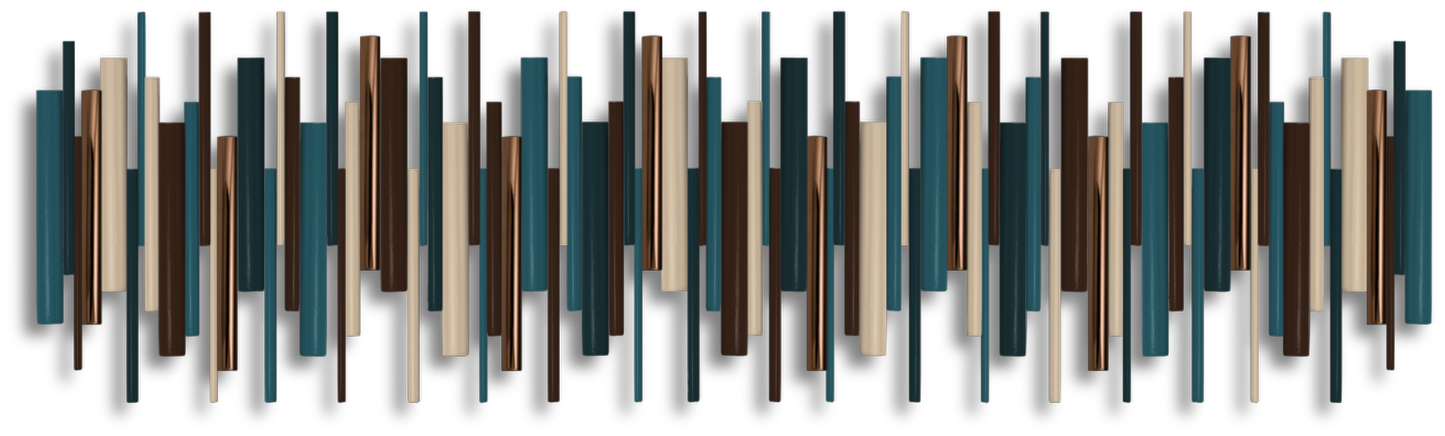 Lagoon – Beige, Petrol, Teal & Brown Wood Wall Art | Handmade 3D Wall Sculpture