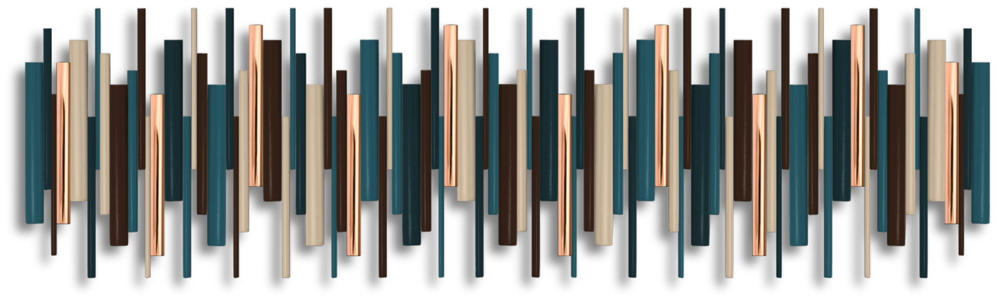 Lagoon – Beige, Petrol, Teal & Brown Wood Wall Art | Handmade 3D Wall Sculpture