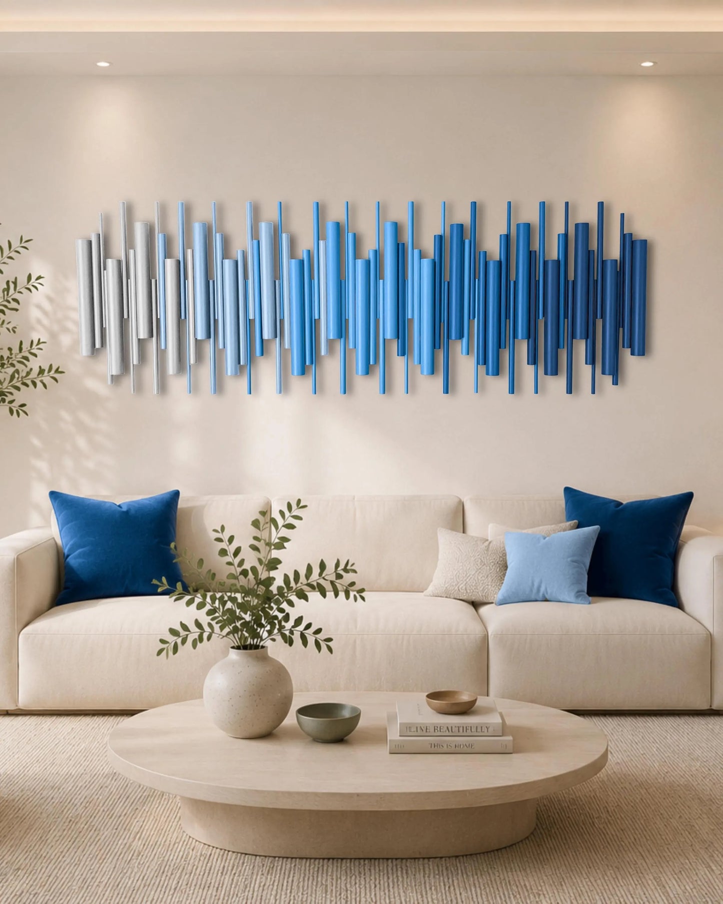 Handmade 3D Wood Wall Sculpture - Colour Pulse