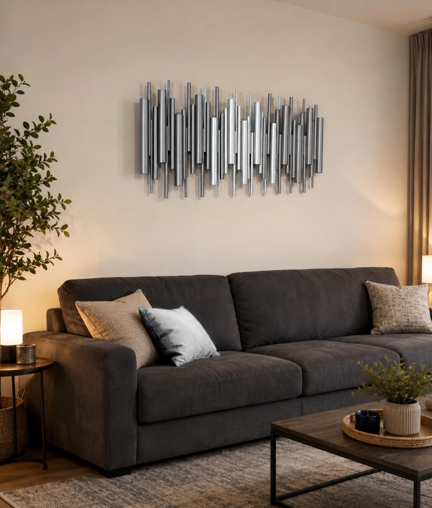 Frost – Silver & Grey Wood Wall Art | Handmade 3D Wall Sculpture