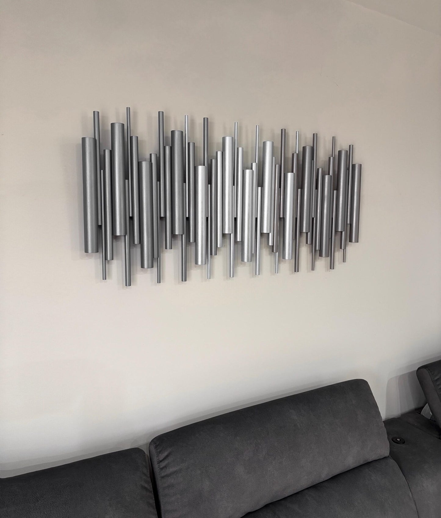 Frost – Silver & Grey Wood Wall Art | Handmade 3D Wall Sculpture