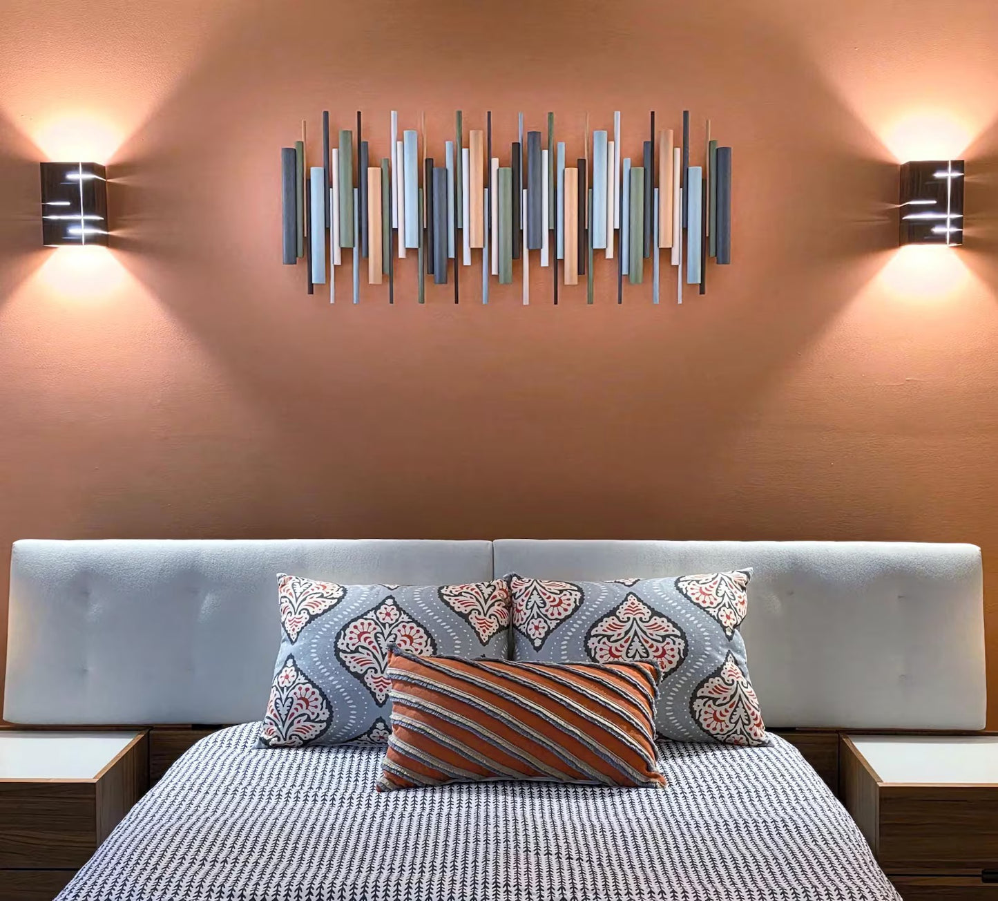 Terrain – Earth Tone Wood Wall Art | Handmade Geometric 3D Wall Sculpture