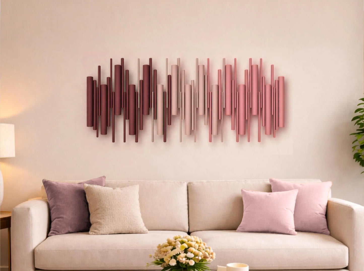 Handmade 3D Wood Wall Sculpture - Colour Pulse
