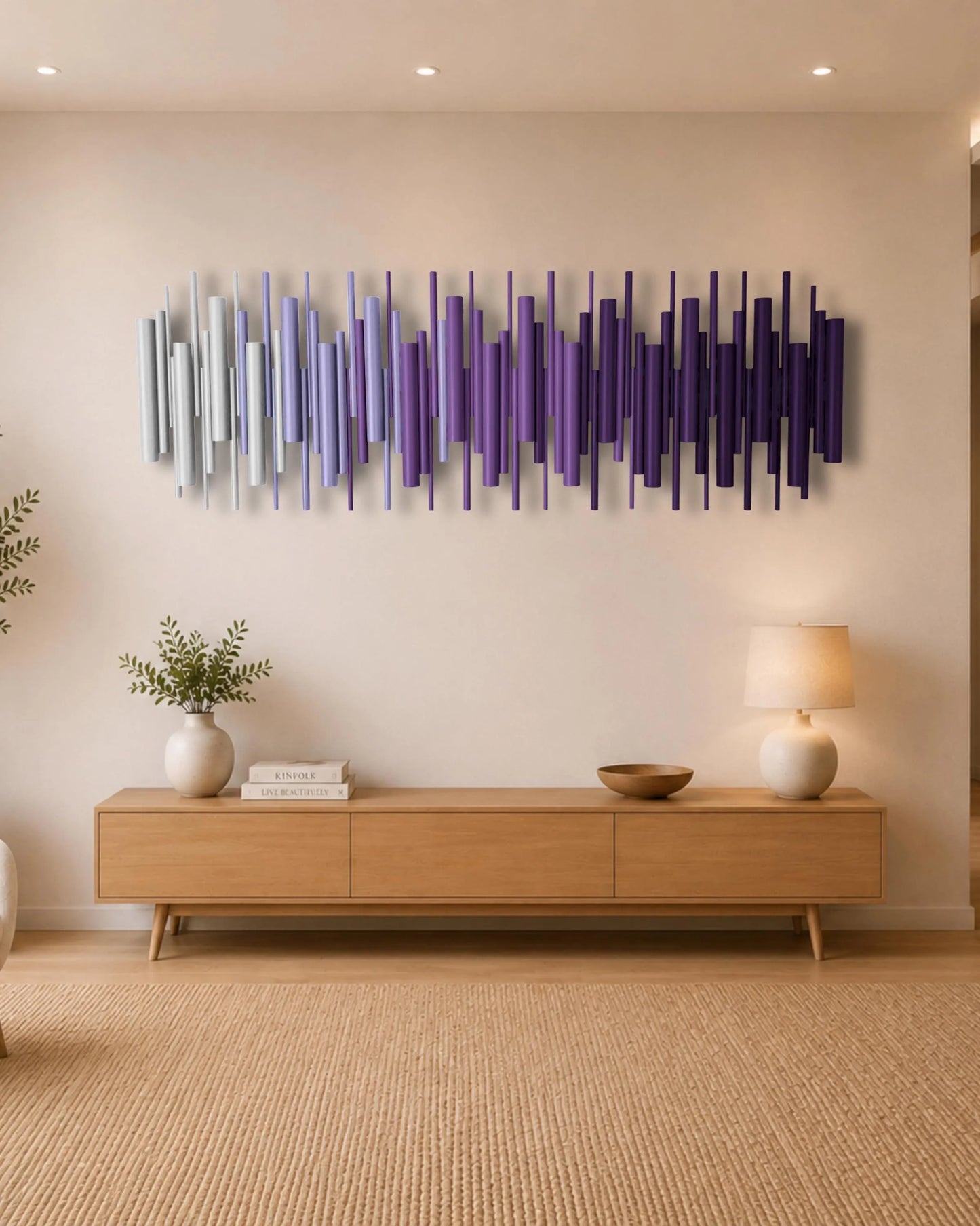 Handmade 3D Wood Wall Sculpture - Colour Pulse