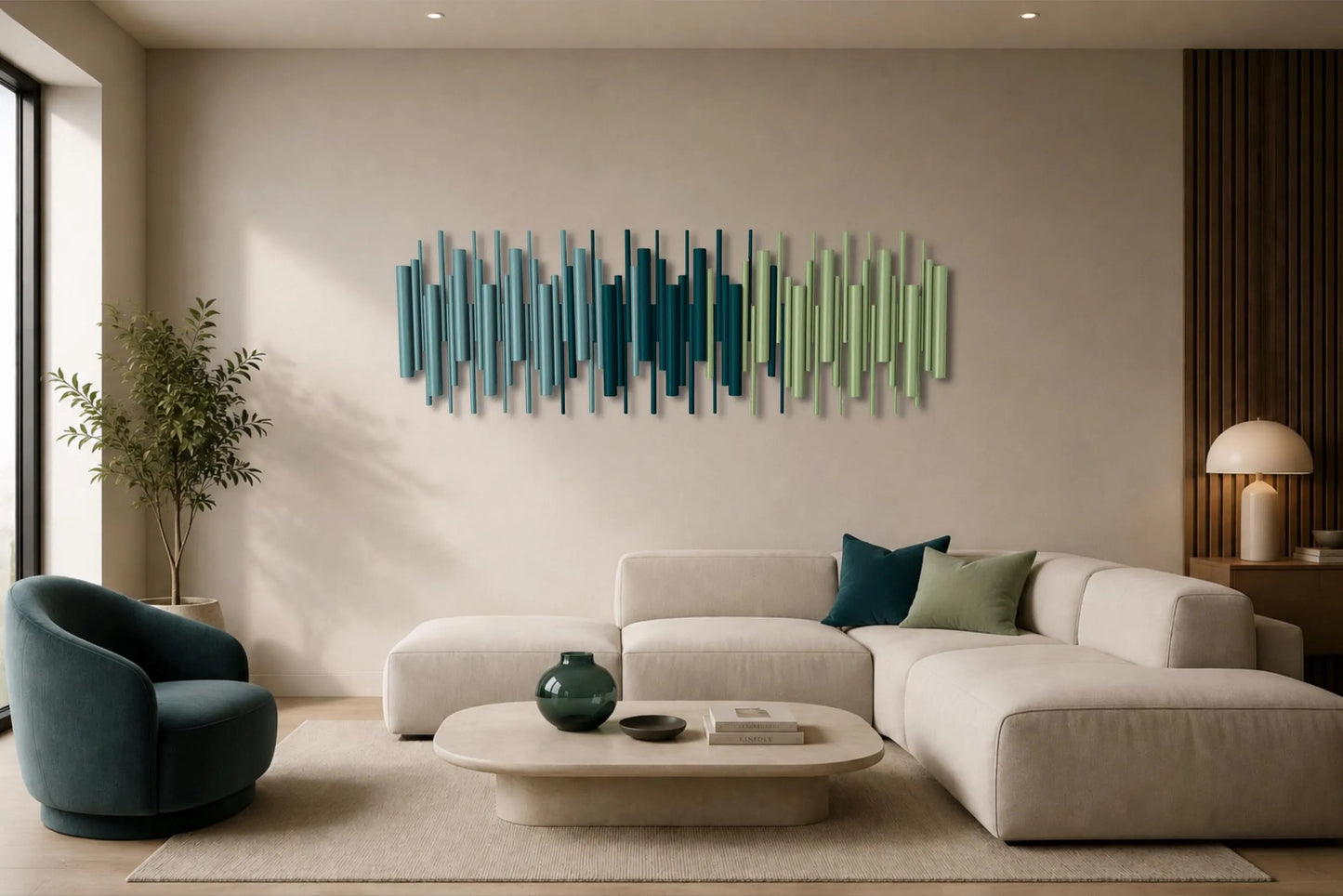 Handmade 3D Wood Wall Sculpture - Colour Pulse