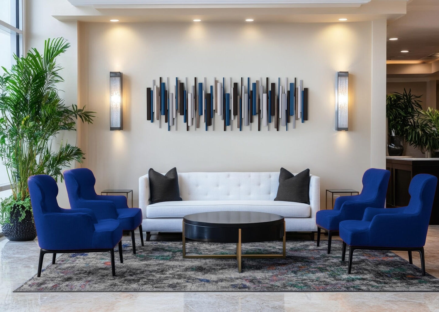 Harbour – Blue Black Grey Wood Wall Art | Handmade 3D Wall Sculpture