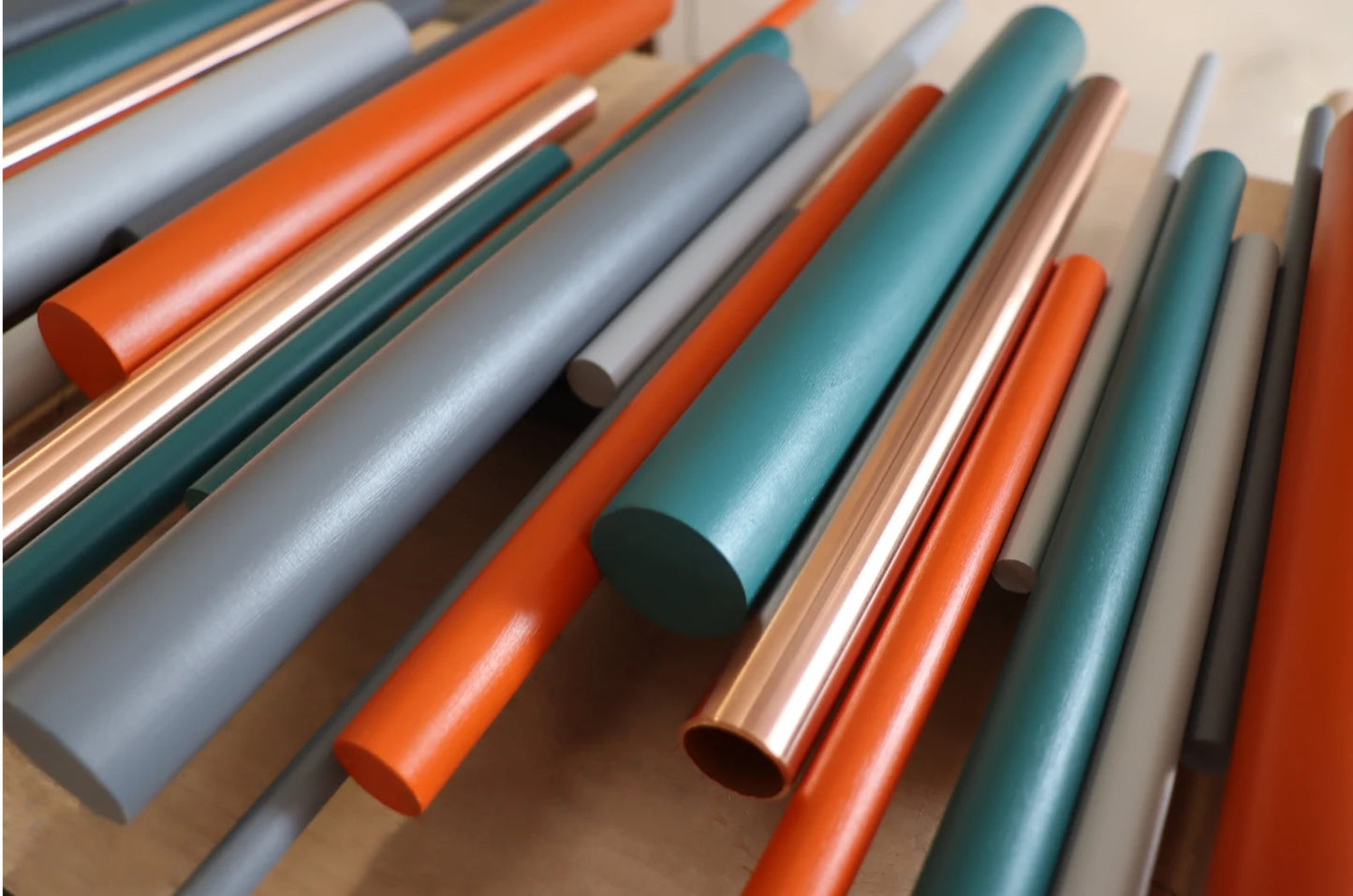 Ember – Orange & Teal Wood Wall Art | Handmade Geometric 3D Wall Sculpture