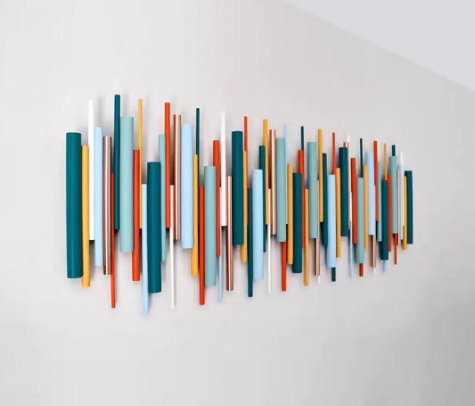 Fusion – Colourful Wood Wall Art | Handmade Geometric 3D Wall Sculpture