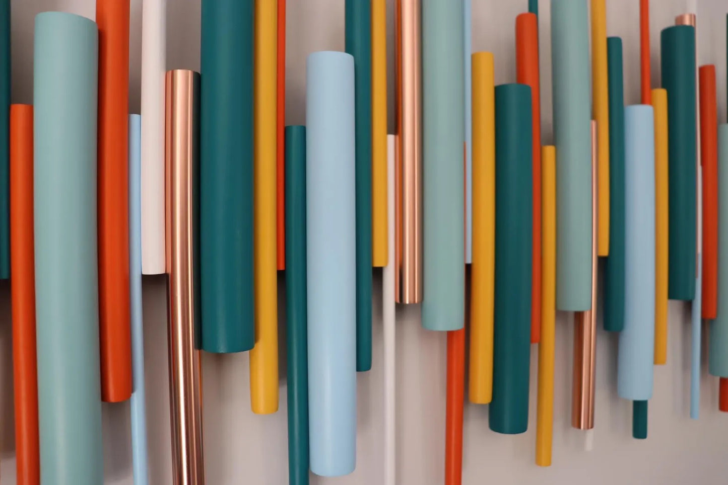Fusion – Colourful Wood Wall Art | Handmade Geometric 3D Wall Sculpture