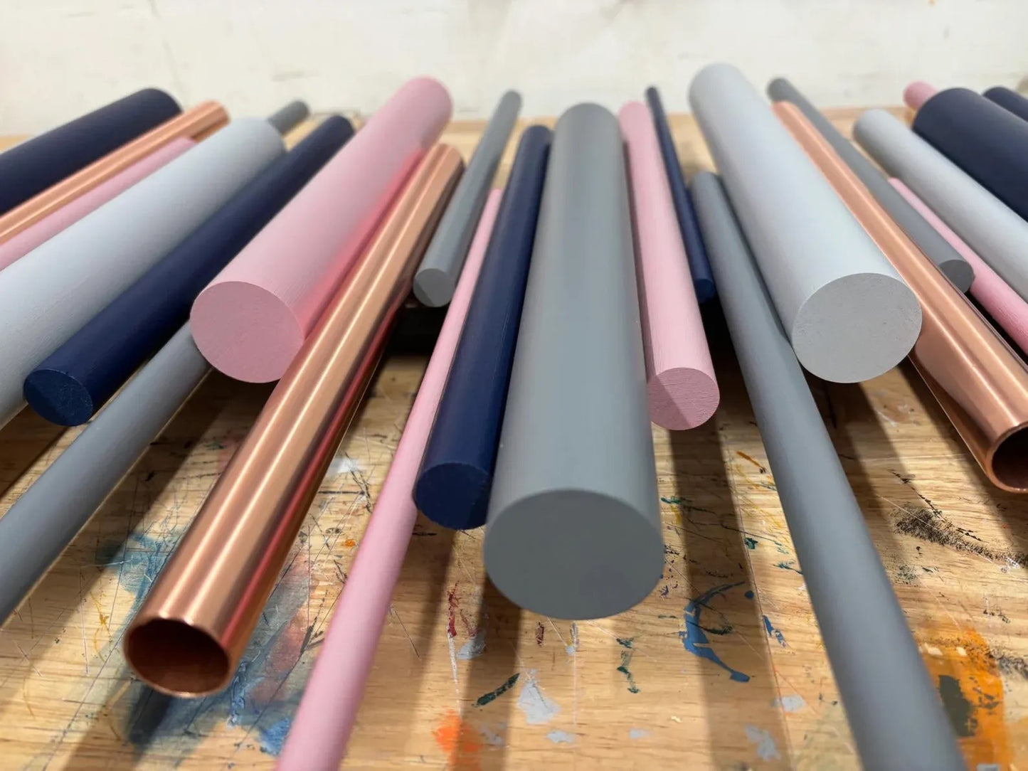 Dusk – Deep Blue, Soft Pink & Grey Wood Wall Art | Handmade 3D Wall Sculpture