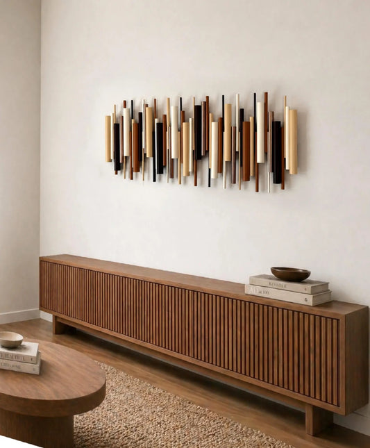 Dune - Neutral Wood Wall Sculpture | Modern Beige & Brown 3D Wall Art