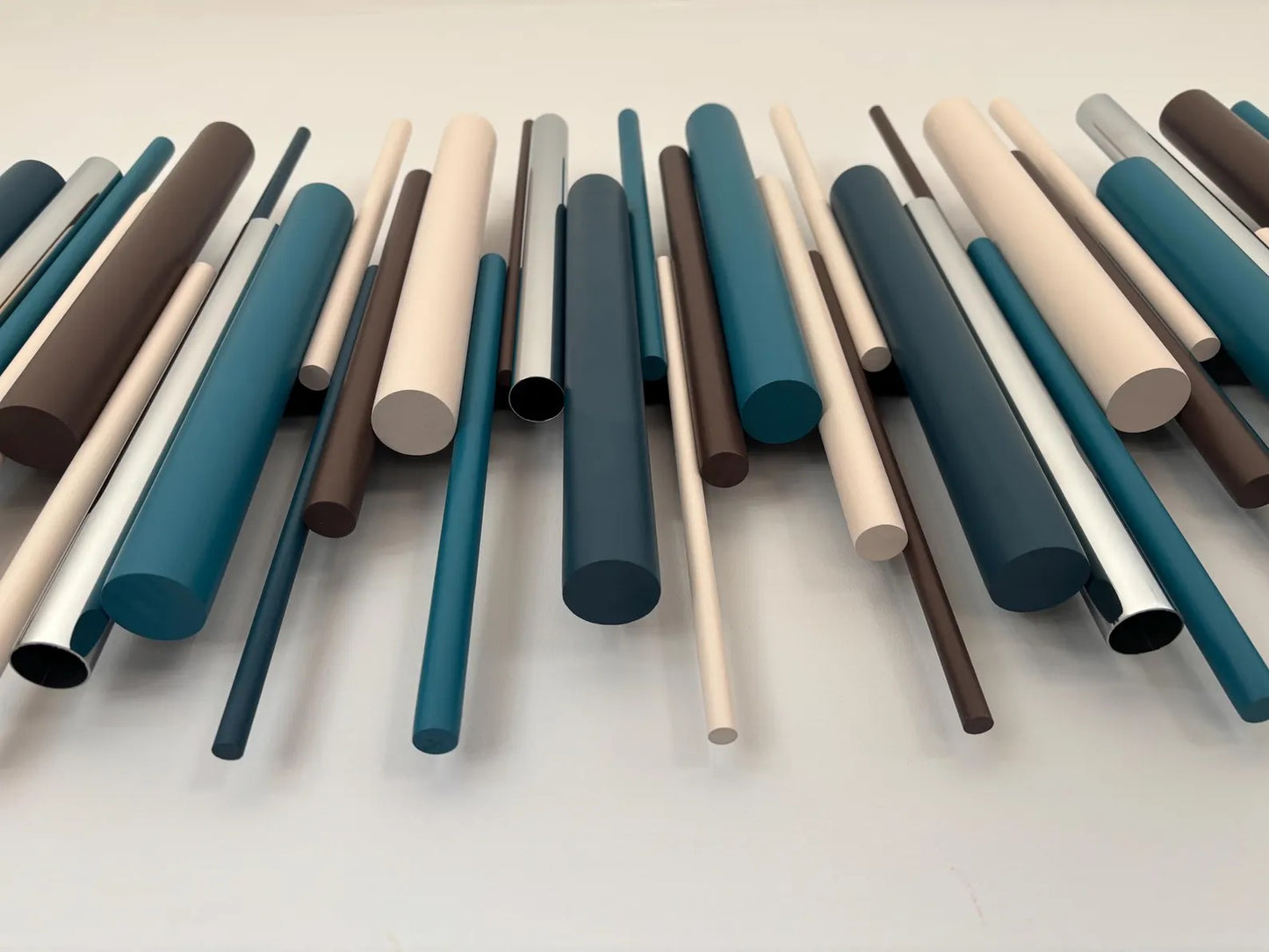 Lagoon – Beige, Petrol, Teal & Brown Wood Wall Art | Handmade 3D Wall Sculpture