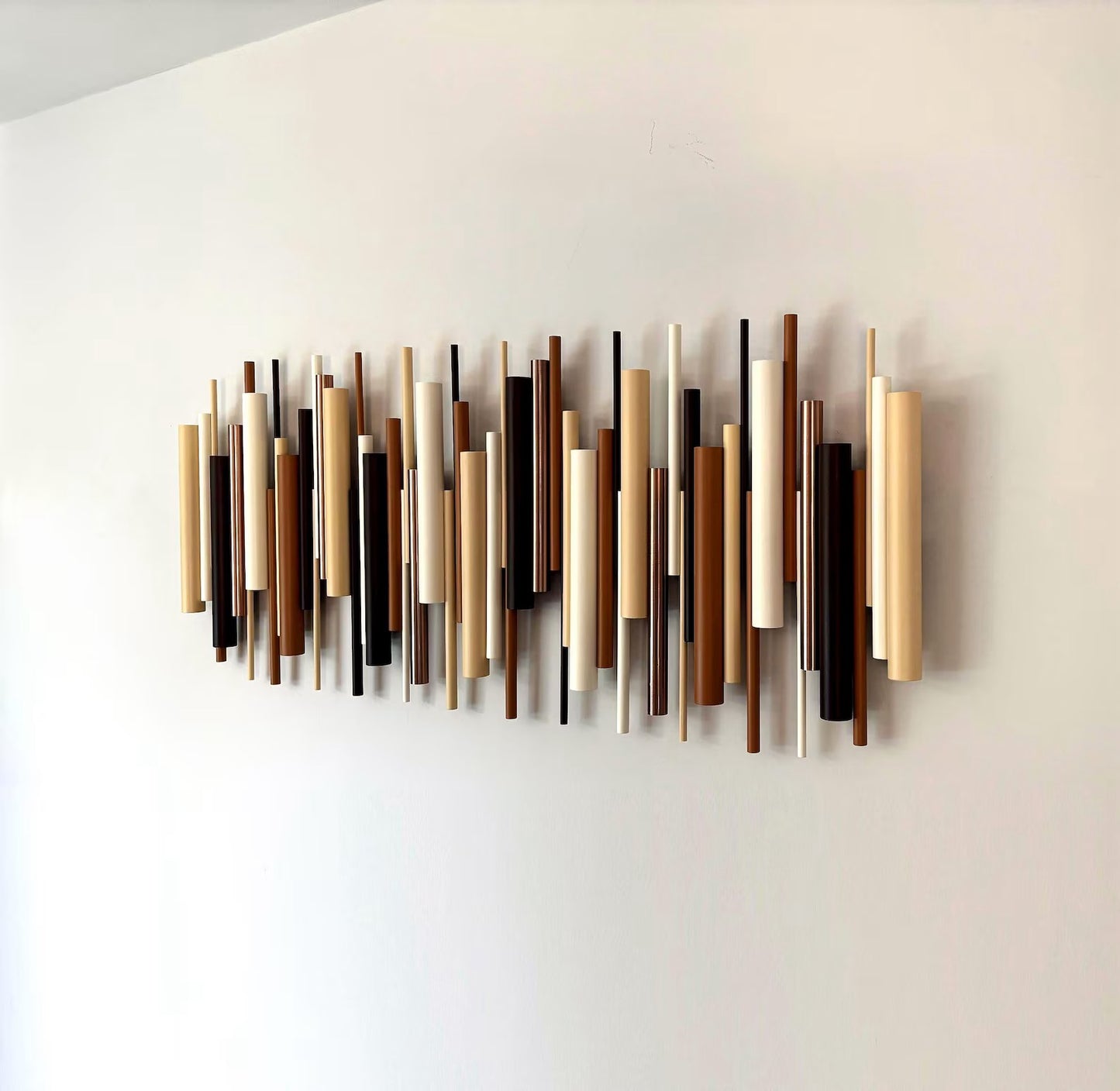 Dune - Neutral Wood Wall Sculpture | Modern Beige & Brown 3D Wall Art