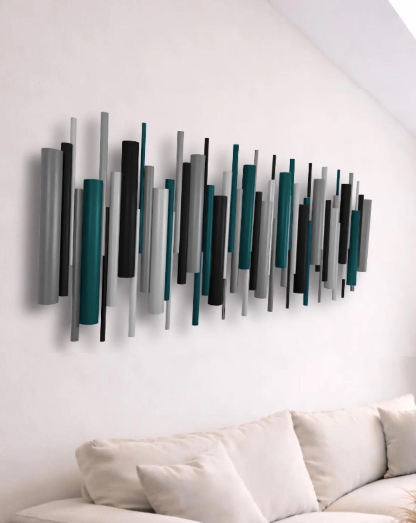 Meridian geometric wooden dowel wall art – handmade in the UK – Berties Blocks