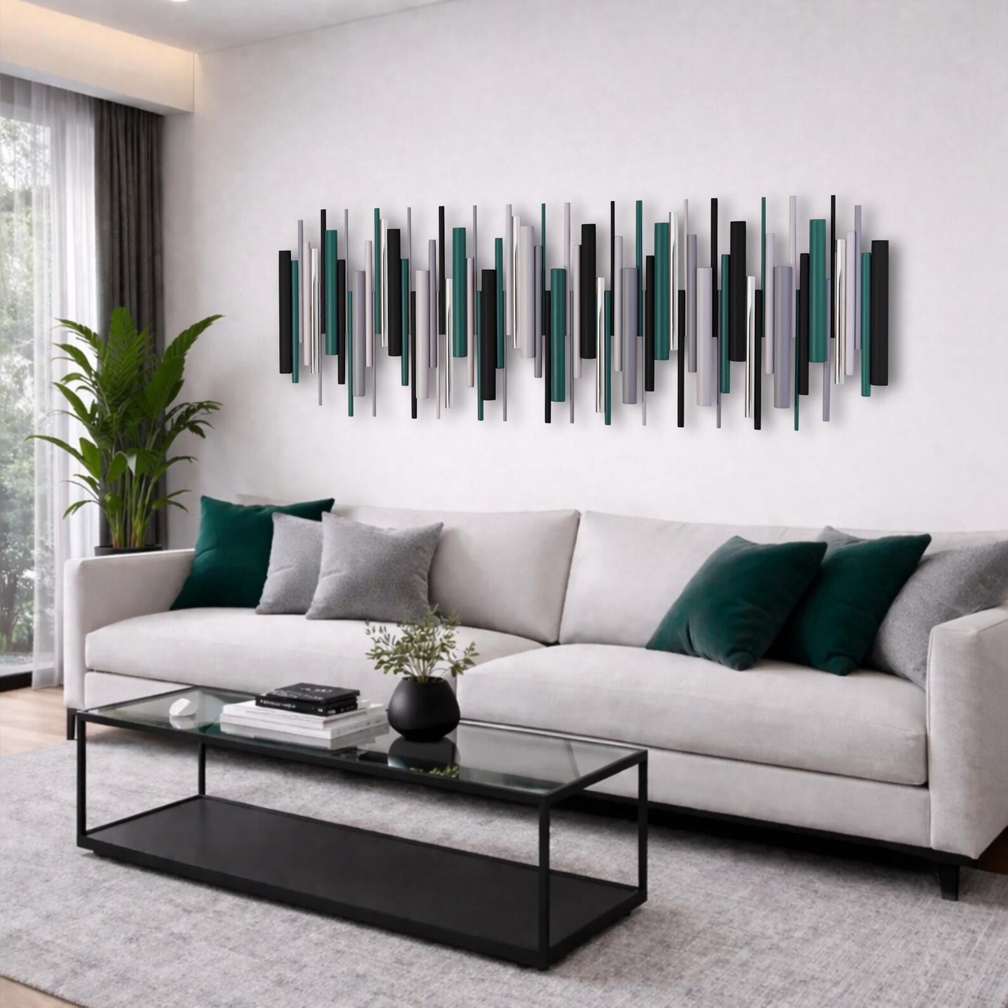 Meridian handmade wall art with painted wood dowels – Berties Blocks